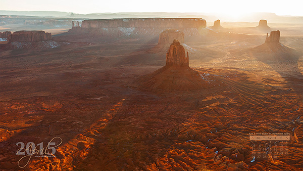 East, West and Merrick Buttes in Monument Valley