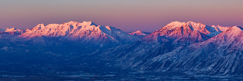 Sunset on the Wasatch Mountains
